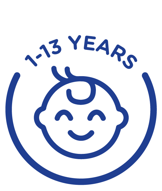 SPECIFICALLY DESIGNED FOR CHILDREN 1-13 YEARS